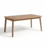 Saffron 6 Seater Extending Wooden Garden Dining Set with Saffron Paprika/Beige Chairs - Image 11