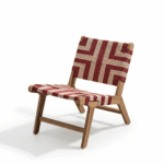 Saffron White Acacia Occasional Garden Chair - Beige/Paprika Rope - Image 7