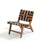 Saffron White Acacia Occasional Garden Chair - Beige/Black/Yellow Rope - Image 8