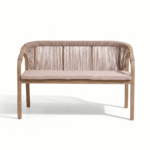 Shiro 6 Seater Wooden Garden Dining Set with 2 Shiro Benches & 2 Shiro Chairs - Pink Rope - Image 15