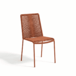 Ezra 4 Seater Round Wooden Garden Set with Ryder Burnt Orange Chairs - Image 8