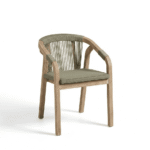 Saffron 6 Seater Extending Wooden Garden Dining Set with Shiro Green Rope Chairs - Image 10
