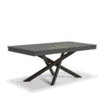Amelia 6 Seater Concrete Garden Dining Table - Metal Legs - Dove Grey - Image 7