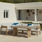 Imani 6 Seater Wooden Garden Corner Sofa Set with Dining Table