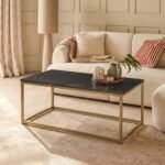 Nara Black Marble Coffee Table - Gold Frame
