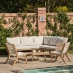 Eaden 8 Seater Corner Coffee Table Garden Set with 2 Seren Occasional Chairs - Natural