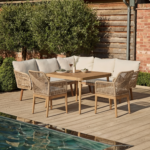 Eaden 8 Seater Corner Garden Dining Set with 2 Killian Chairs
