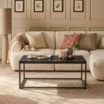 Nara Black Marble Coffee Table - Black Frame - Image 3