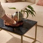 Nara Black Marble Coffee Table - Gold Frame - Image 5