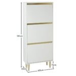 Outlet - Iliana Shoe Cabinet - 3 Door - White - Image 6