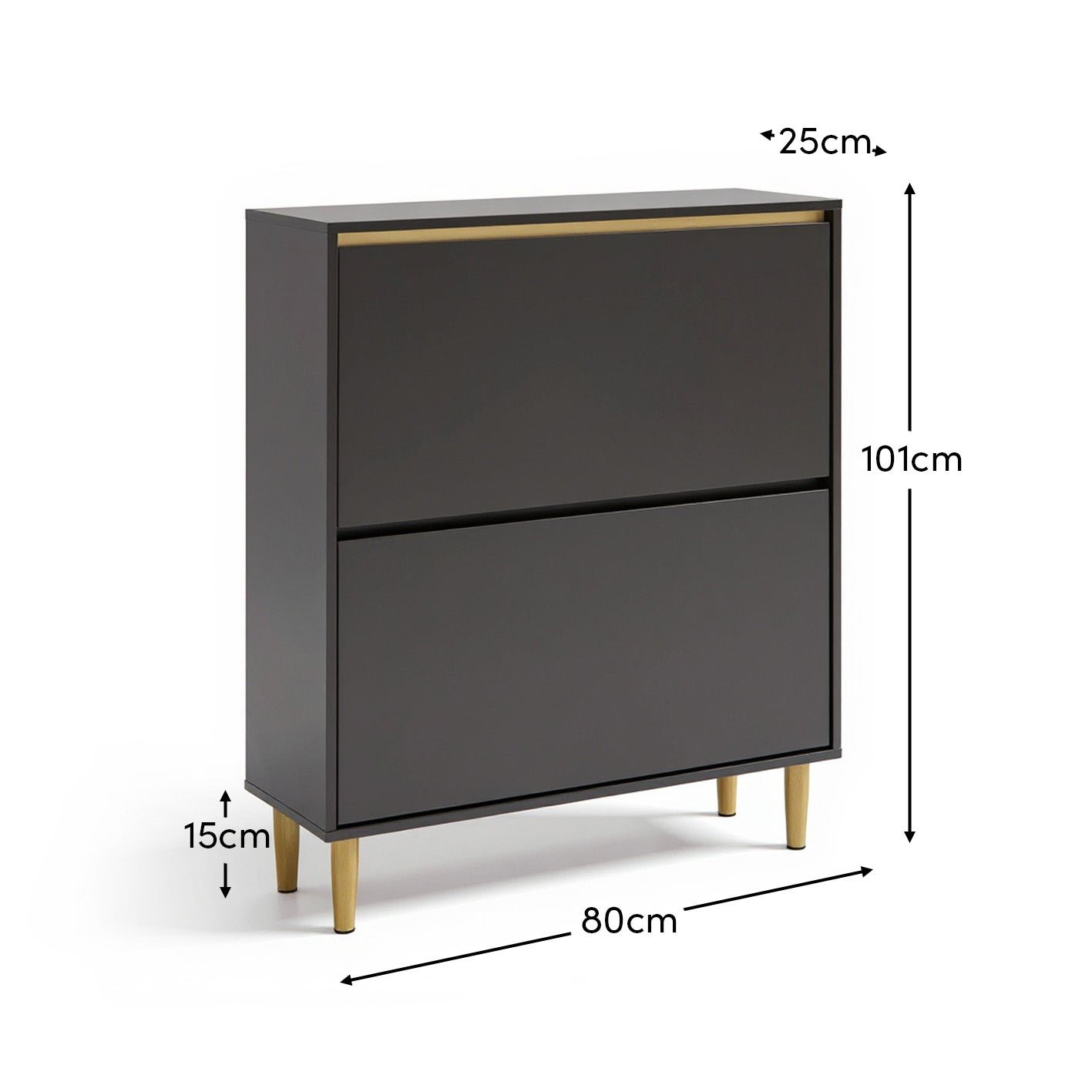 Iliana Shoe Cabinet - 2 Door - Charcoal Grey 1 Iliana Shoe Cabinet - 2 Door - Charcoal Grey