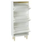 Outlet - Iliana Shoe Cabinet - 3 Door - White - Image 5