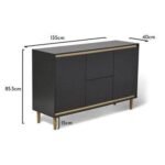Iliana 2 Door Small Sideboard - Charcoal Grey - Image 12