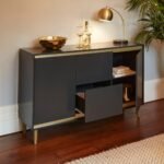 Iliana 2 Door Small Sideboard - Charcoal Grey - Image 2