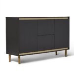 Iliana 2 Door Small Sideboard - Charcoal Grey - Image 4