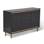 Iliana 2 Door Small Sideboard - Charcoal Grey - Image 5