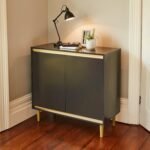 Outlet - Iliana 2 Door Small Sideboard - Charcoal Grey & Gold Legs - Image 3
