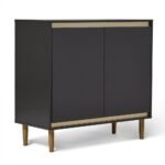 Iliana 2 Door Small Sideboard - Charcoal Grey & Gold Legs - Image 4