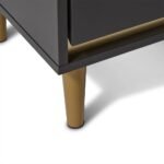 Iliana 2 Door Small Sideboard - Charcoal Grey & Gold Legs - Image 5