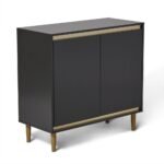 Outlet - Iliana 2 Door Small Sideboard - Charcoal Grey & Gold Legs - Image 7