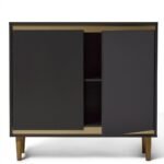 Iliana 2 Door Small Sideboard - Charcoal Grey & Gold Legs - Image 8