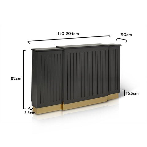 Outlet - Iliana Extendable Radiator Cover in Charcoal Grey 1 Iliana Adjustable Grey Radiator - Laura James