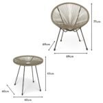Outlet - Indra String Bistro Set - Grey - Image 14