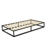 Indy Single Platform Bed with Mattress - Black Metal - Image 3