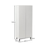 Jack Geometric Large Shoe Cabinet - 2 Door - White - Image 11
