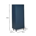 Jack Geometric Large Shoe Cabinet - 2 Door - Blue - Image 7