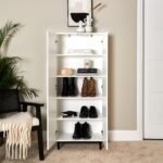 Jack Geometric Large Shoe Cabinet - 2 Door - White - Image 2