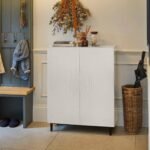 Outlet - Jack Small Shoe Cabinet - Geometric - White