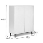 Outlet - Jack Small Shoe Cabinet - Geometric - White - Image 7