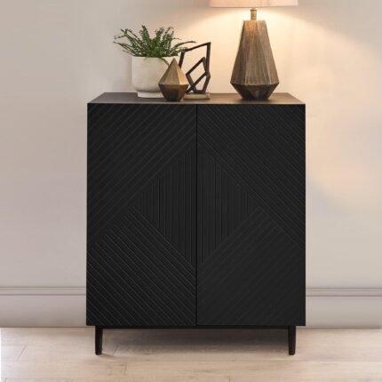 Jack 2 Door Small Sideboard - Geometric Black
