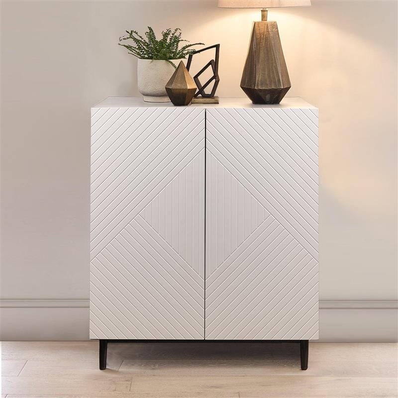 jackwhite1 Jack 2 Door Small Sideboard - Geometric White