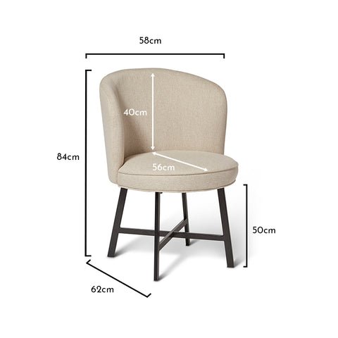 Jacob Sand Dining Chairs - Set of 2 - Black Legs 1 Jacob Sand Coloured Dining Chairs - Laura James