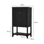 Outlet - Jade 2 Door Tall Cabinet - Black - Image 12