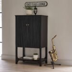 Outlet - Jade 2 Door Tall Cabinet - Black - Image 5