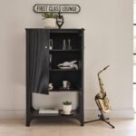 Outlet - Jade 2 Door Tall Cabinet - Black - Image 4