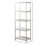 Outlet - Jay Bookcase - Marble Effect & Chrome - Image 4