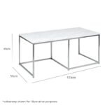 Outlet - Jay Coffee Table & Side Table Set - Marble Effect & Gold - Image 7