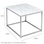 Outlet - Jay Coffee Table & Side Table Set - Marble Effect & Gold - Image 8