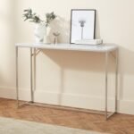 Jay Marble Effect Console Table - Chrome Legs