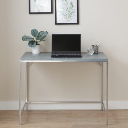 Outlet - Jay Desk - Concrete Effect & Chrome