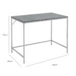 Outlet - Jay Desk - Concrete Effect & Chrome - Image 6