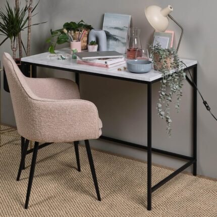 Jay Marble Effect Desk - Black