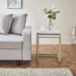 Jay Marble Effect Nest of Tables - Gold Frame - Image 6