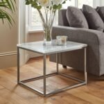 Jay Marble Effect Side Table - Chrome Frame