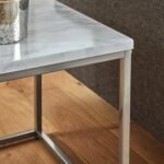 Jay Marble Effect Side Table - Chrome Frame - Image 2