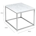 Jay Marble Effect Side Table - Chrome Frame - Image 4
